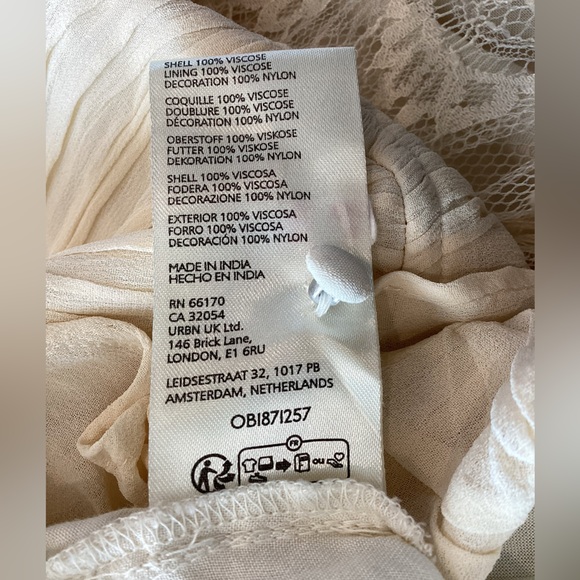 Anthropologie Cream Ruffled Off-Shoulder Tiered Dress - Picture 14 of 15